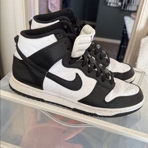 High top size 10.5 panda dunks